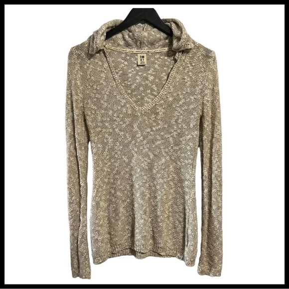 ROXY Hooded Knit V-Neck Sweater - Picture 1 of 6